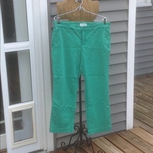 Green straight leg pant